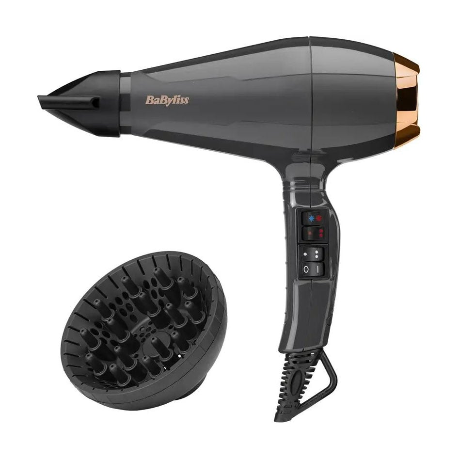 Фен для волосся BaByliss Air Pro 2200 з насадками концентратор та дифузор, чорний (6719DE)